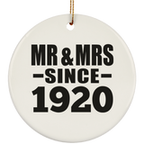 104th Anniversary Mr & Mrs Since 1920 - Circle Ornament