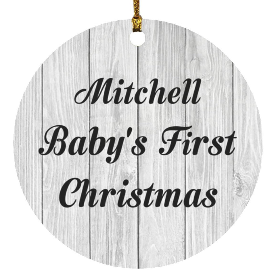 Mitchell Baby's First Christmas - Circle Ornament F