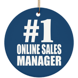 Number One #1 Online Sales Manager - Circle Ornament