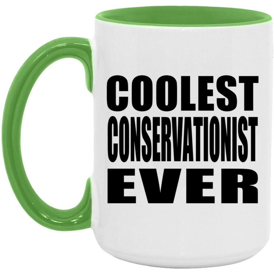 Coolest Conservationist Ever - 15oz Accent Mug Green