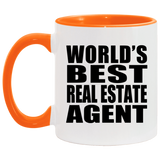 World's Best Real Estate Agent - 11oz Accent Mug Orange
