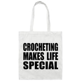 Crocheting Makes Life Special - Tote Bag White