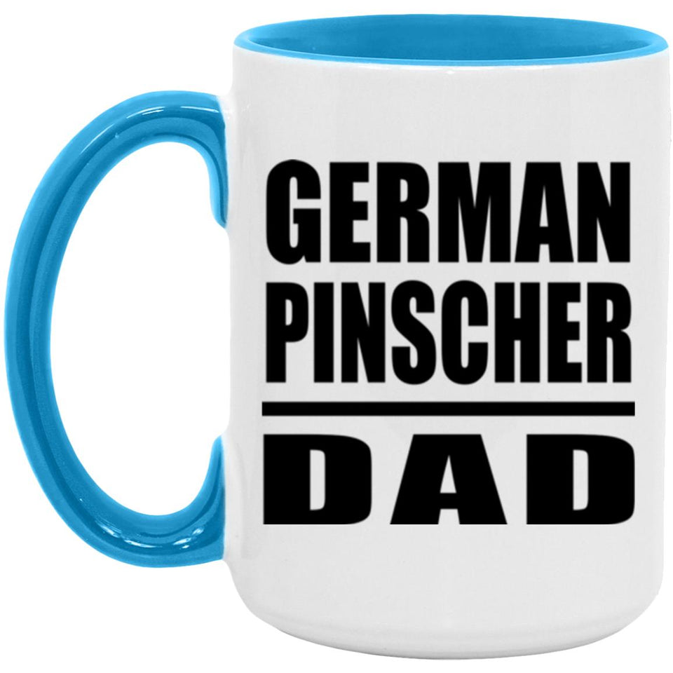 German Pinscher Dad - 15oz Accent Mug Blue
