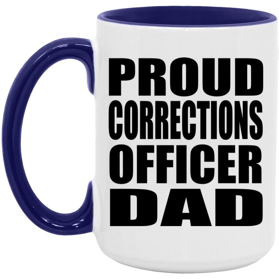 Proud Corrections Officer Dad - 15oz Accent Mug Purple