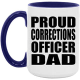 Proud Corrections Officer Dad - 15oz Accent Mug Purple