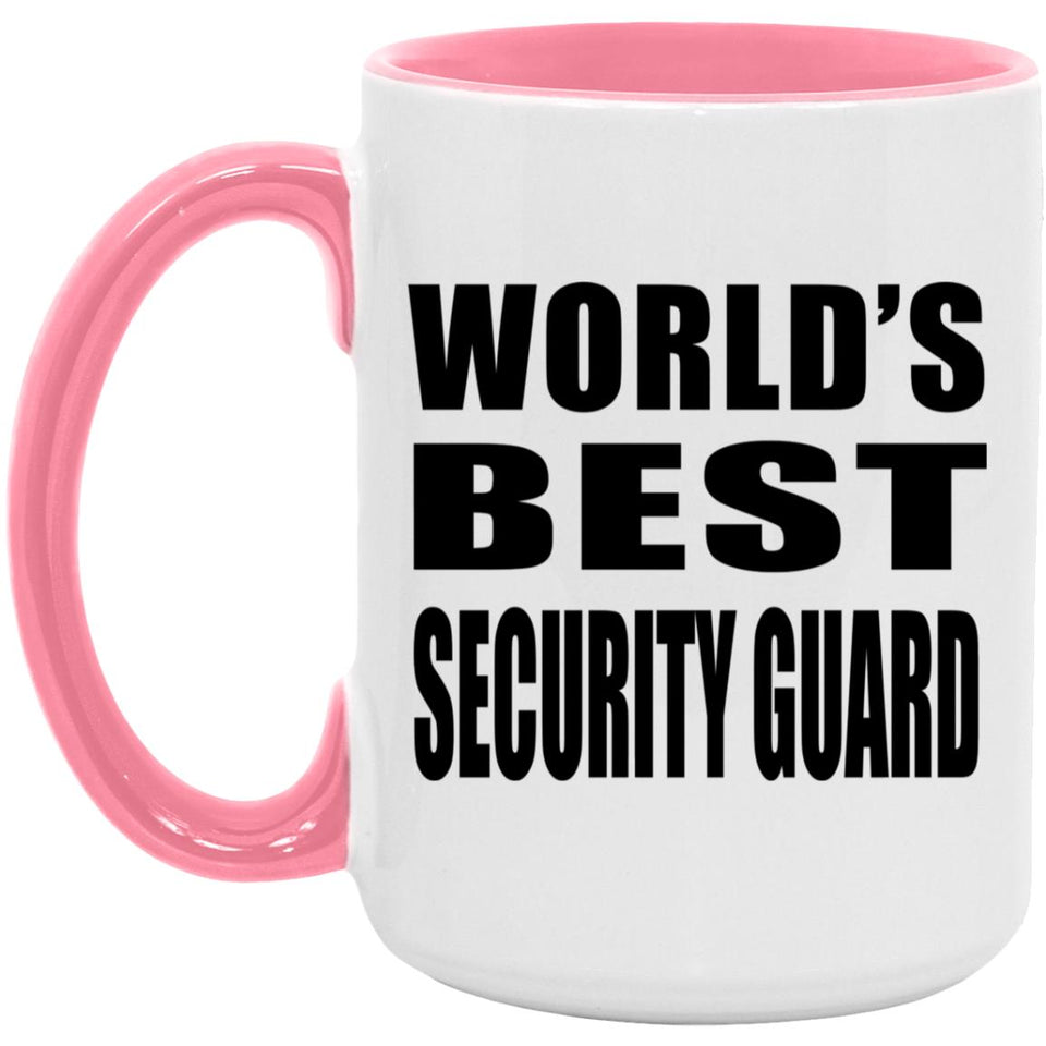 World's Best Security Guard - 15oz Accent Mug Pink