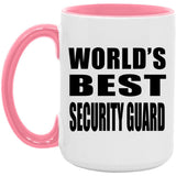 World's Best Security Guard - 15oz Accent Mug Pink