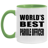 World's Best Parole Officer - 11oz Accent Mug Green