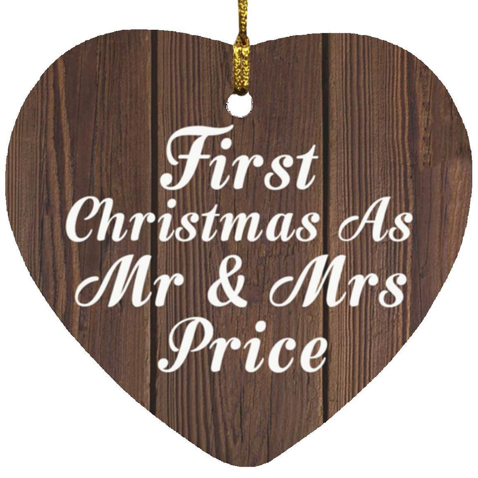 First Christmas As Mr & Mrs Price - Heart Ornament D