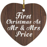 First Christmas As Mr & Mrs Price - Heart Ornament D