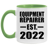 Equipment Repairer Established EST. 2022 - 11oz Accent Mug Green