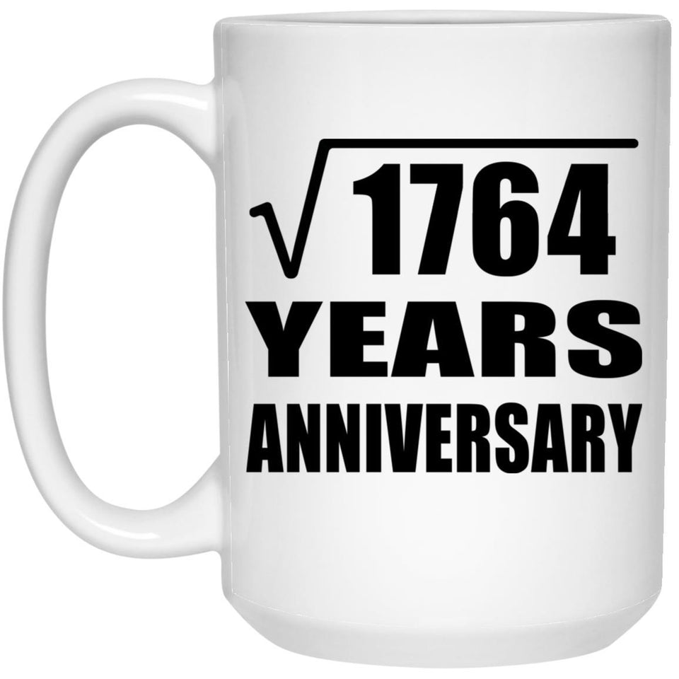 42nd Anniversary Square Root of 1764 Years Anniversary - 15oz Coffee Mug