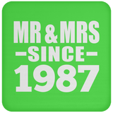 37th Anniversary Mr & Mrs Since 1987 - Drink Coaster