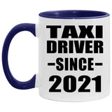 Taxi Driver Since 2021 - 11oz Accent Mug Purple
