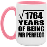 42nd Anniversary Square Root of 1764 Years of Mr Perfect - 15oz Accent Mug Pink