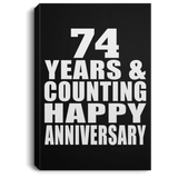 Happy 74th Anniversary 74 Years & Counting - Canvas Portrait