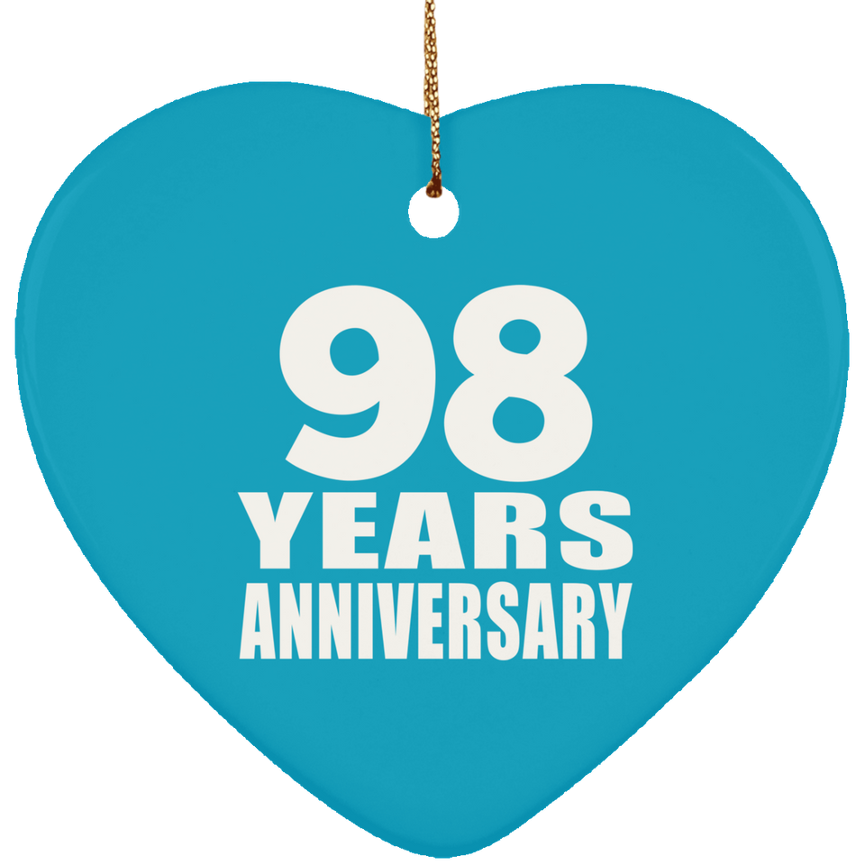 98th Anniversary 98 Years - Heart Ornament
