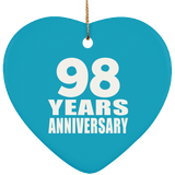 98th Anniversary 98 Years - Heart Ornament