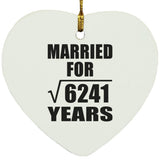 79th Anniversary Married For Square Root of 6241 Years - Heart Ornament