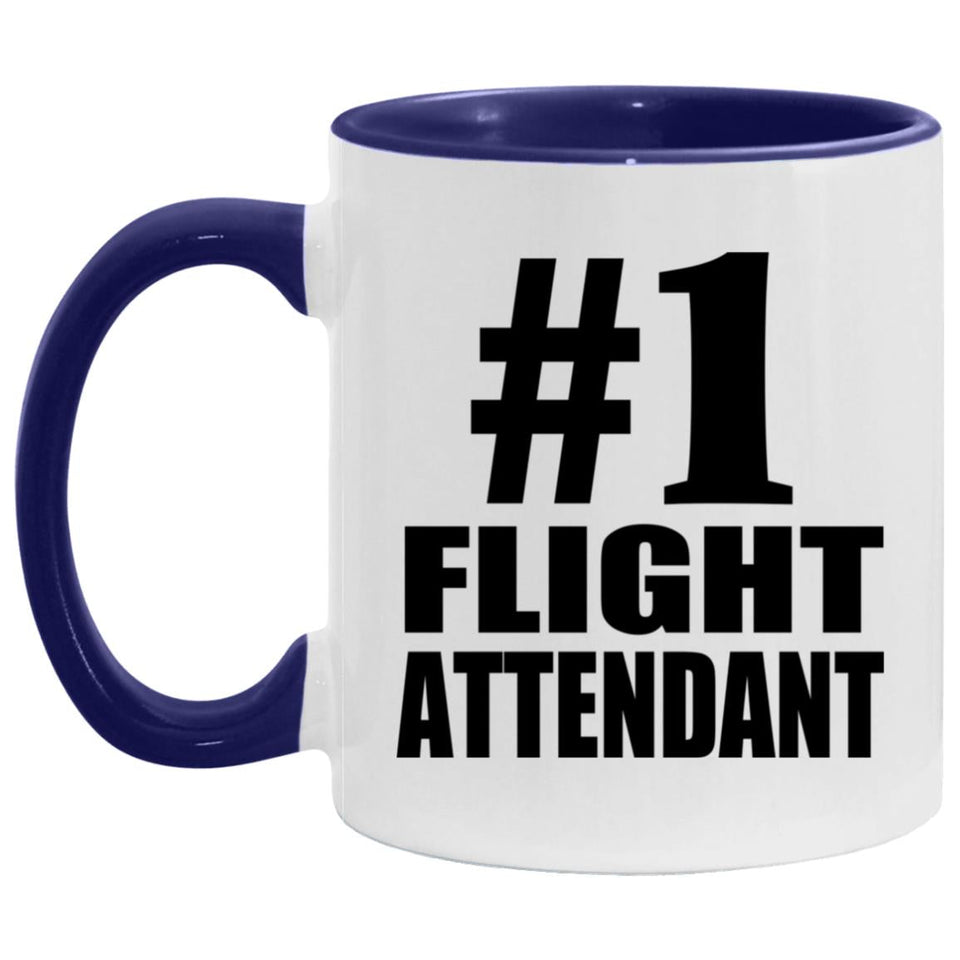 Number One #1 Flight Attendant - 11oz Accent Mug Purple