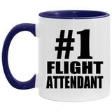 Number One #1 Flight Attendant - 11oz Accent Mug Purple