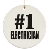 Number One #1 Electrician - Circle Ornament
