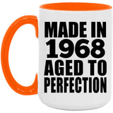 56th Birthday Made In 1968 Aged to Perfection - 15oz Accent Mug Orange