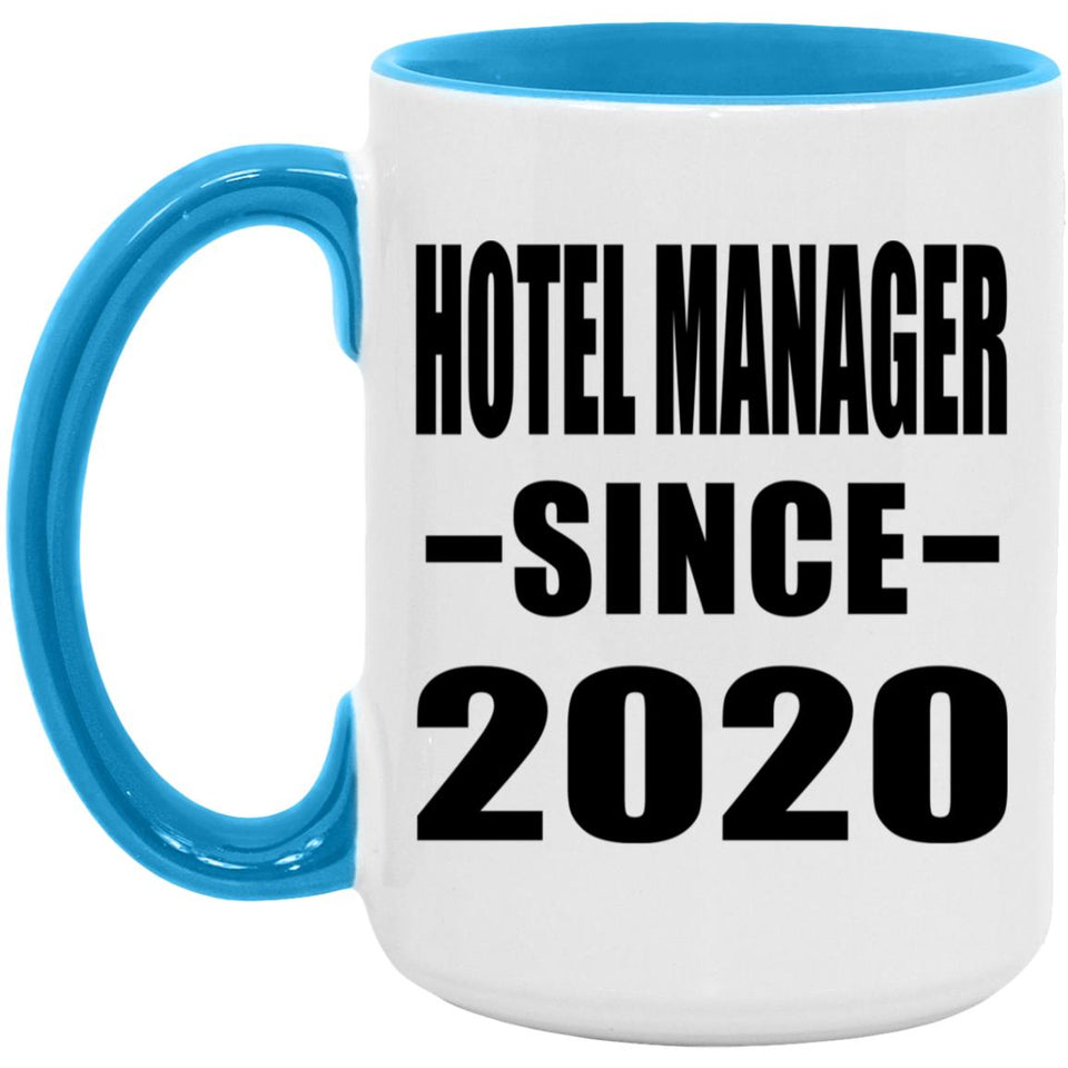Hotel Manager Since 2020 - 15oz Accent Mug Blue