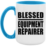 Blessed Equipment Repairer - 15oz Accent Mug Blue