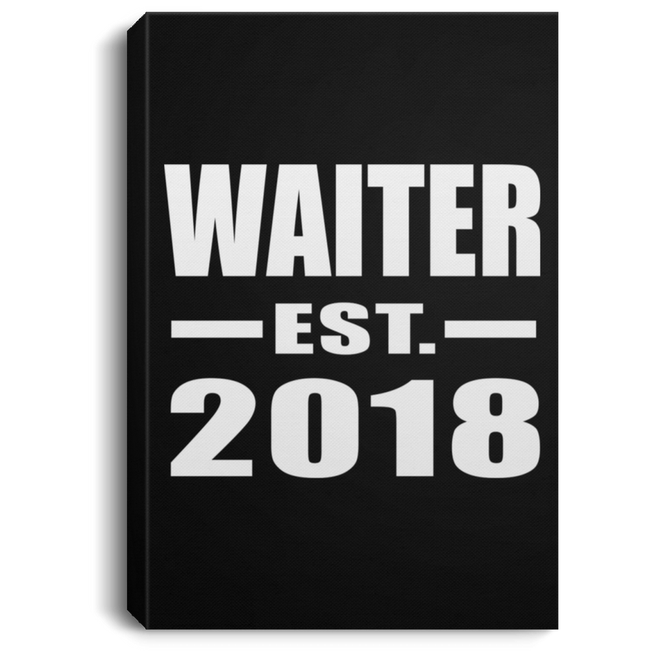 Waiter Established EST. 2018 - Canvas Portrait