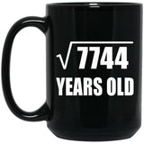 88th Birthday Square Root of 7744 Years Old - 15oz Coffee Mug Black