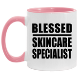 Blessed Skincare Specialist - 11oz Accent Mug Pink