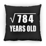 28th Birthday Square Root of 784 Years Old - Throw Pillow Black