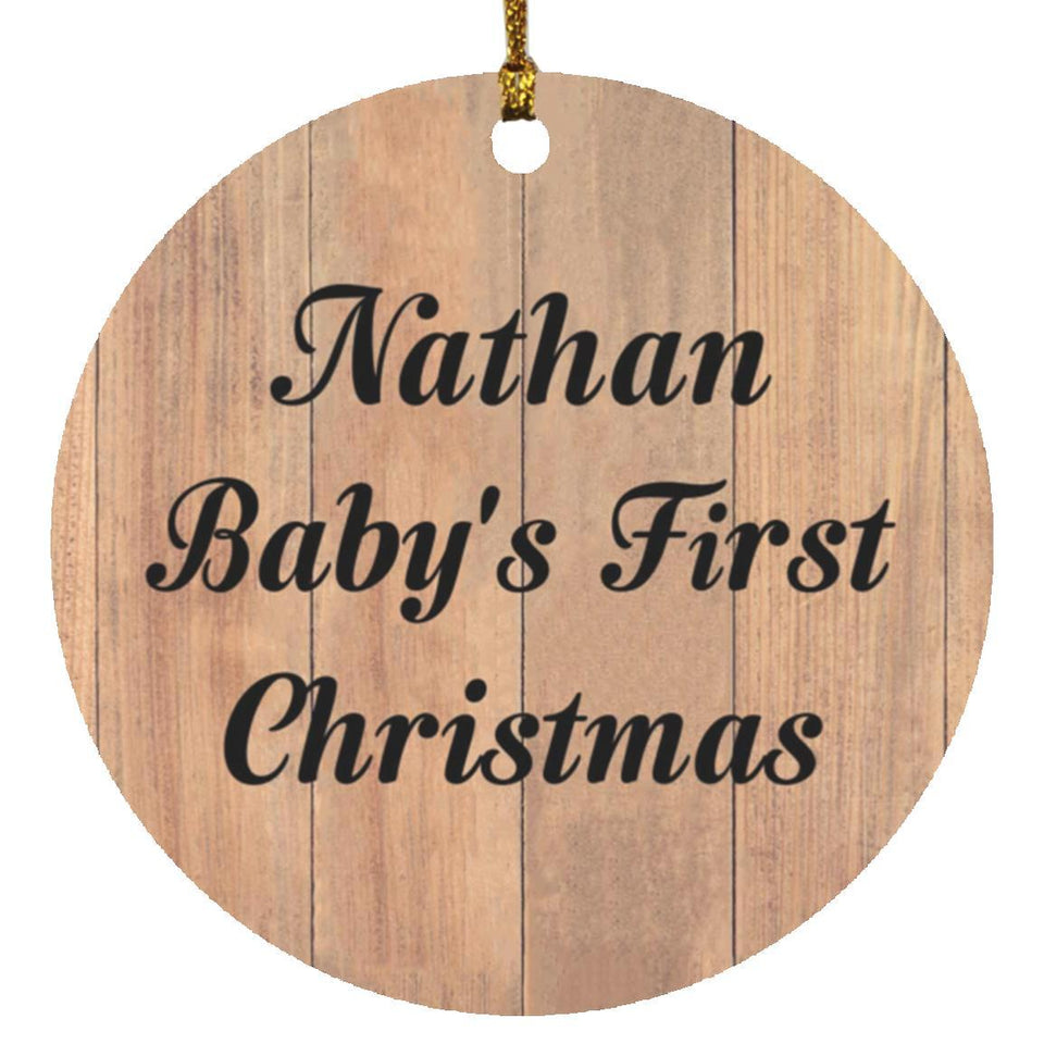 Nathan Baby's First Christmas - Circle Ornament C