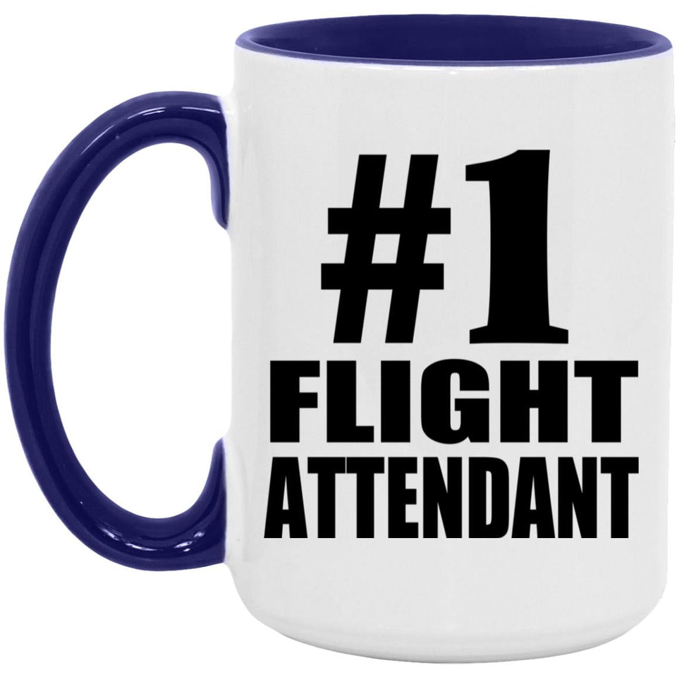 Number One #1 Flight Attendant - 15oz Accent Mug Purple