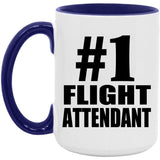 Number One #1 Flight Attendant - 15oz Accent Mug Purple