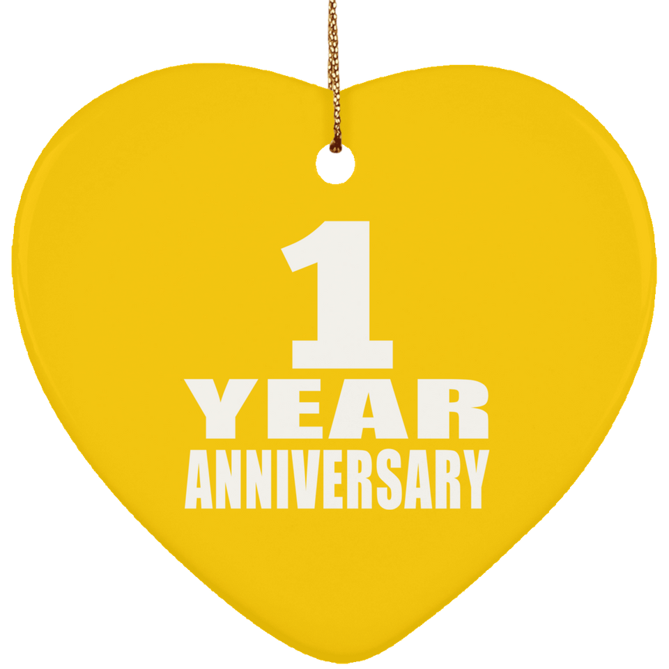 1st Anniversary 1 Year - Heart Ornament