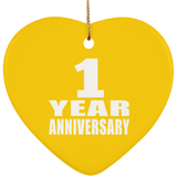 1st Anniversary 1 Year - Heart Ornament