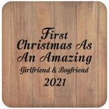 First Christmas As An Amazing Girlfriend & Boyfriend 2021 - Drink Coaster C