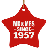 67th Anniversary Mr & Mrs Since 1957 - Star Ornament