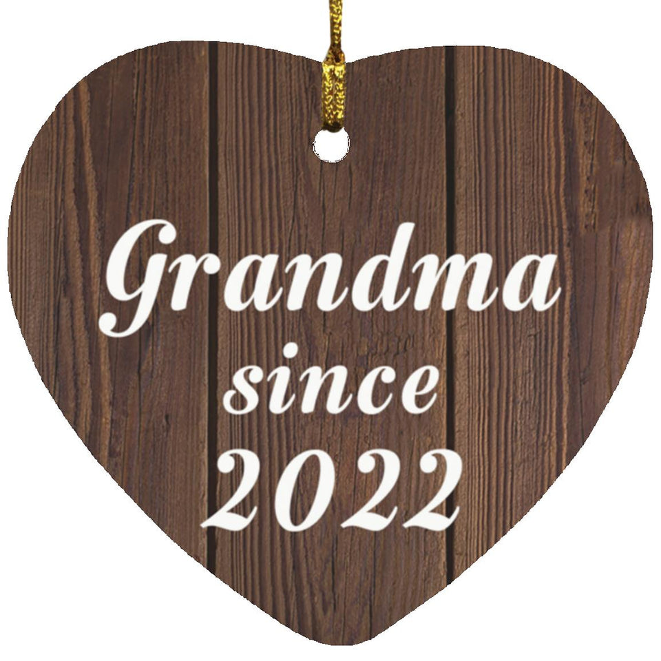 Grandma Since 2022 - Heart Ornament D