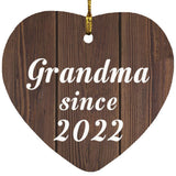 Grandma Since 2022 - Heart Ornament D