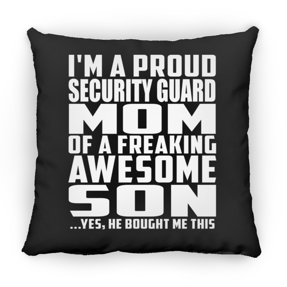 Proud Security Guard Mom Of Awesome Son - Throw Pillow Black