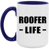 Roofer Life - 15oz Accent Mug Purple