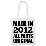 12th Birthday Made in 2012 All Parts Original - Tote Bag White