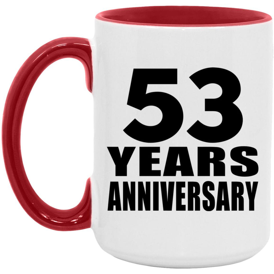 53rd Anniversary 53 Years - 15oz Accent Mug Red