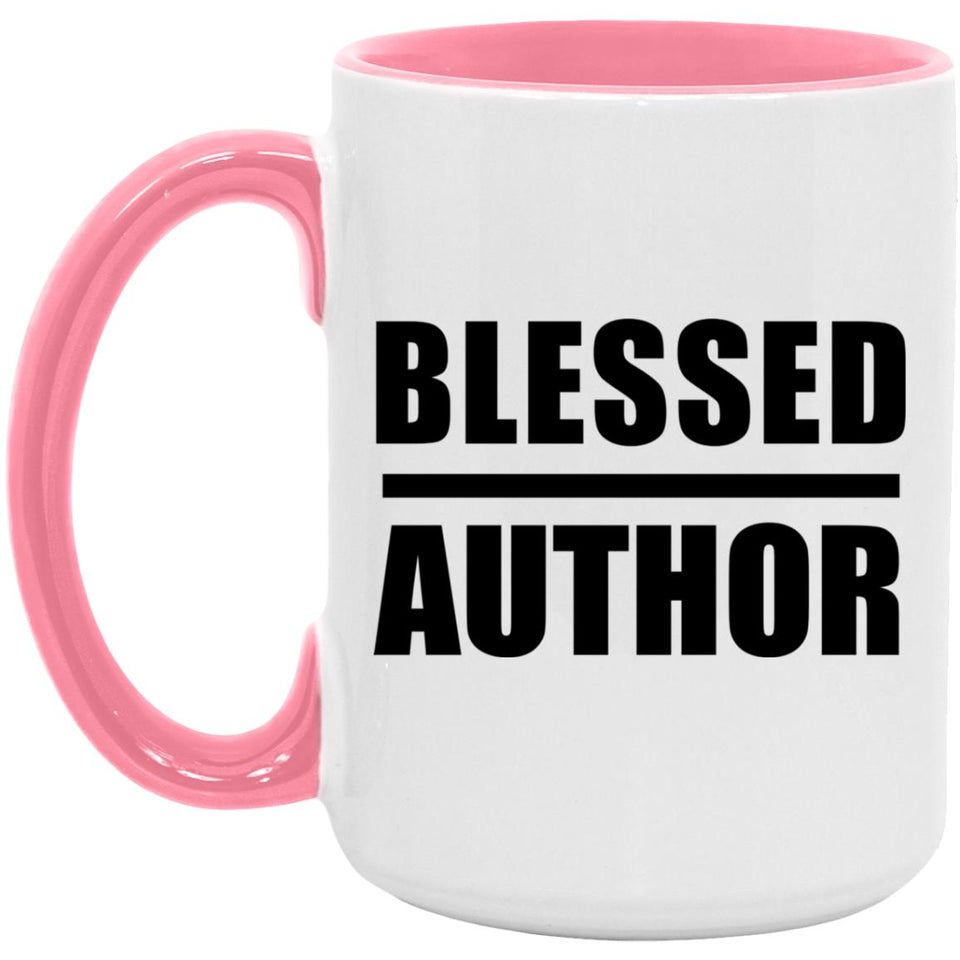 Blessed Author - 15oz Accent Mug Pink