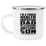 Proud Health Inspector Dad Of Awesome Son - 12oz Camping Mug