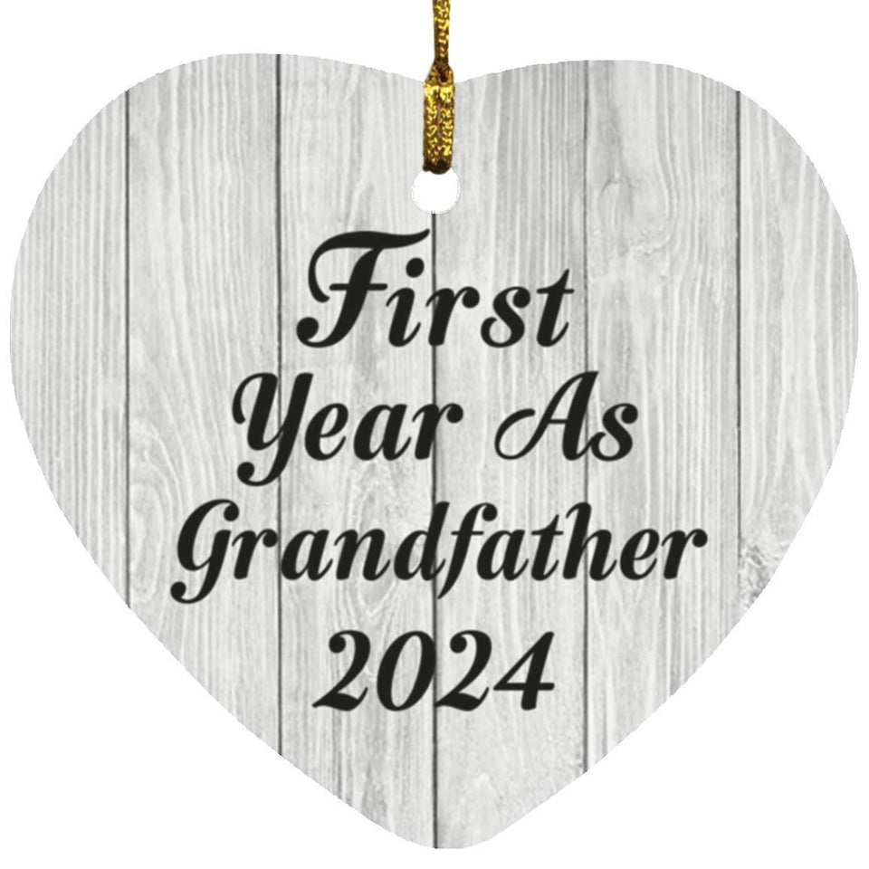 First Year As Grandfather 2024 - Heart Ornament F