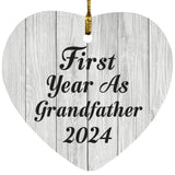 First Year As Grandfather 2024 - Heart Ornament F